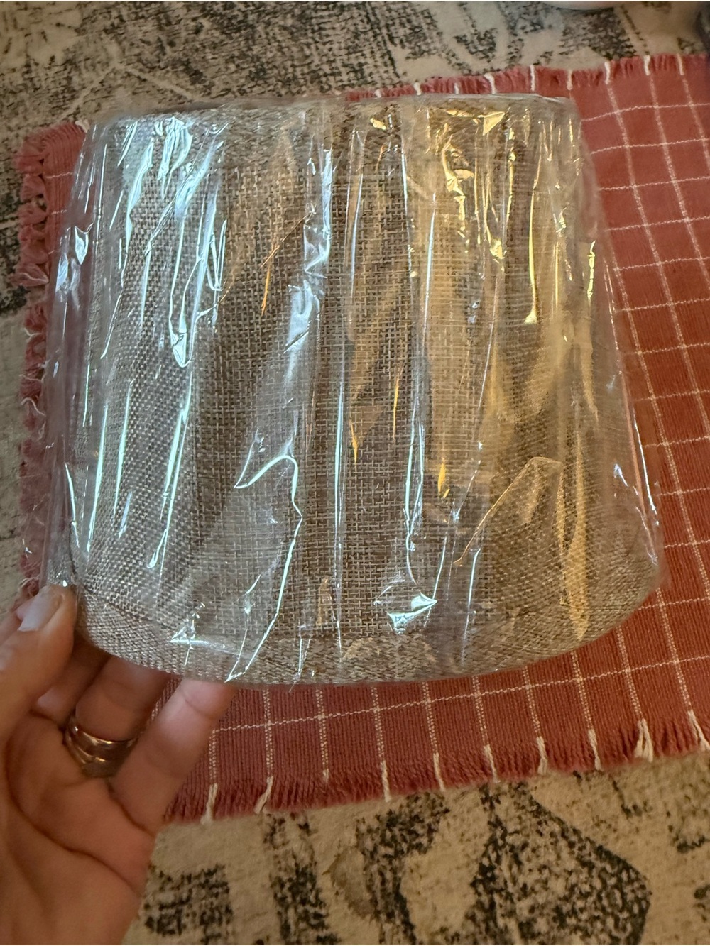 Gold metal lamp shade with gold mesh texture #lampshade #metal
